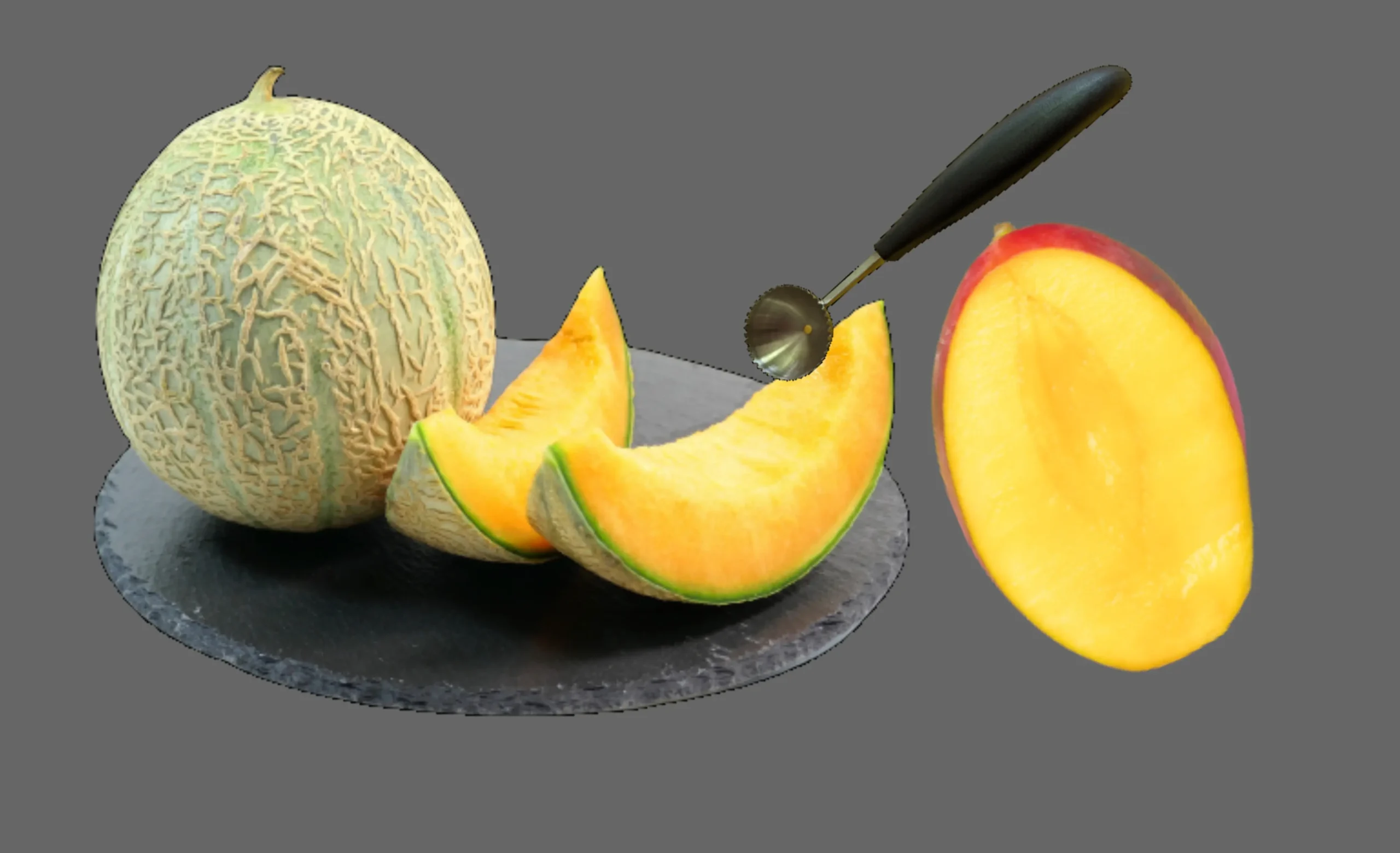 Kugelausstecher mit Guadelupe Melone und Mango
