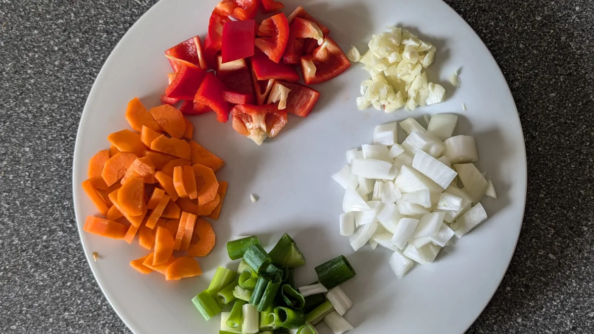 Gebratenes Hähnchen mit süsser Paprika - Zutaten